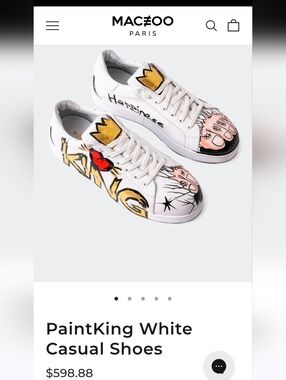 MACEOO Paris PaintKing White Casual Shoes Sz 41 (10)